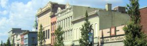 Rooftops of local businesses