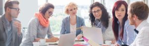 Group of professional in a department meeting