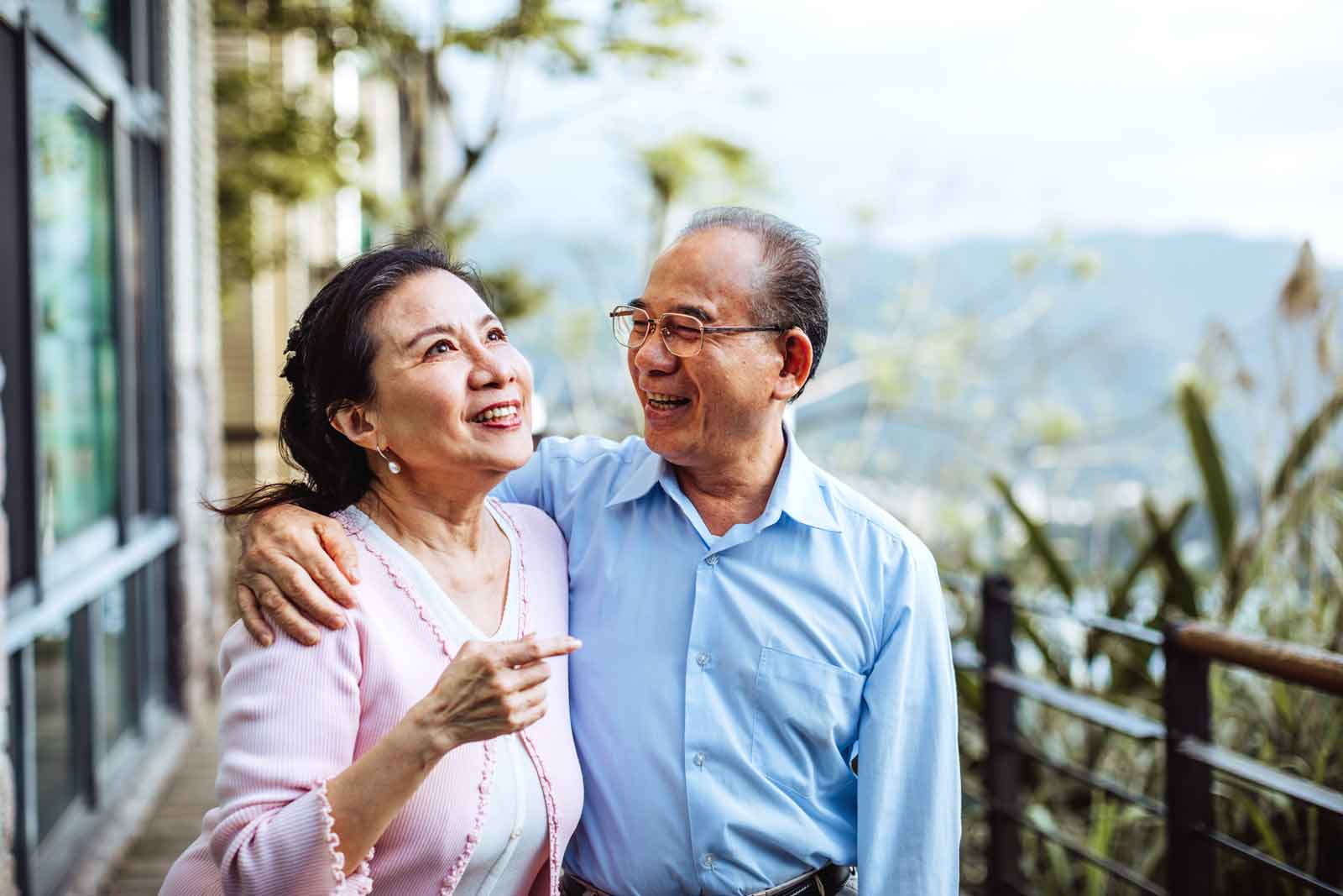 Mature couple enjoying joyful moments