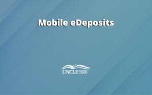 Mobile eDeposits on Blue Background