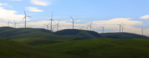 Livermore California hills with windmills