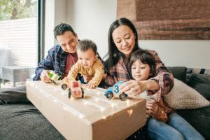 Parents spending time with children