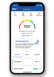 iPhone with Credit Score user interface design