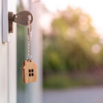 The House Key Is Inserted In Front Of The Door And Opens To Welcome The New Owner. Home Selling Ideas, Home Mortgage