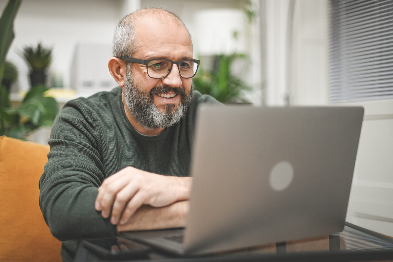 Mature Man Working From Home