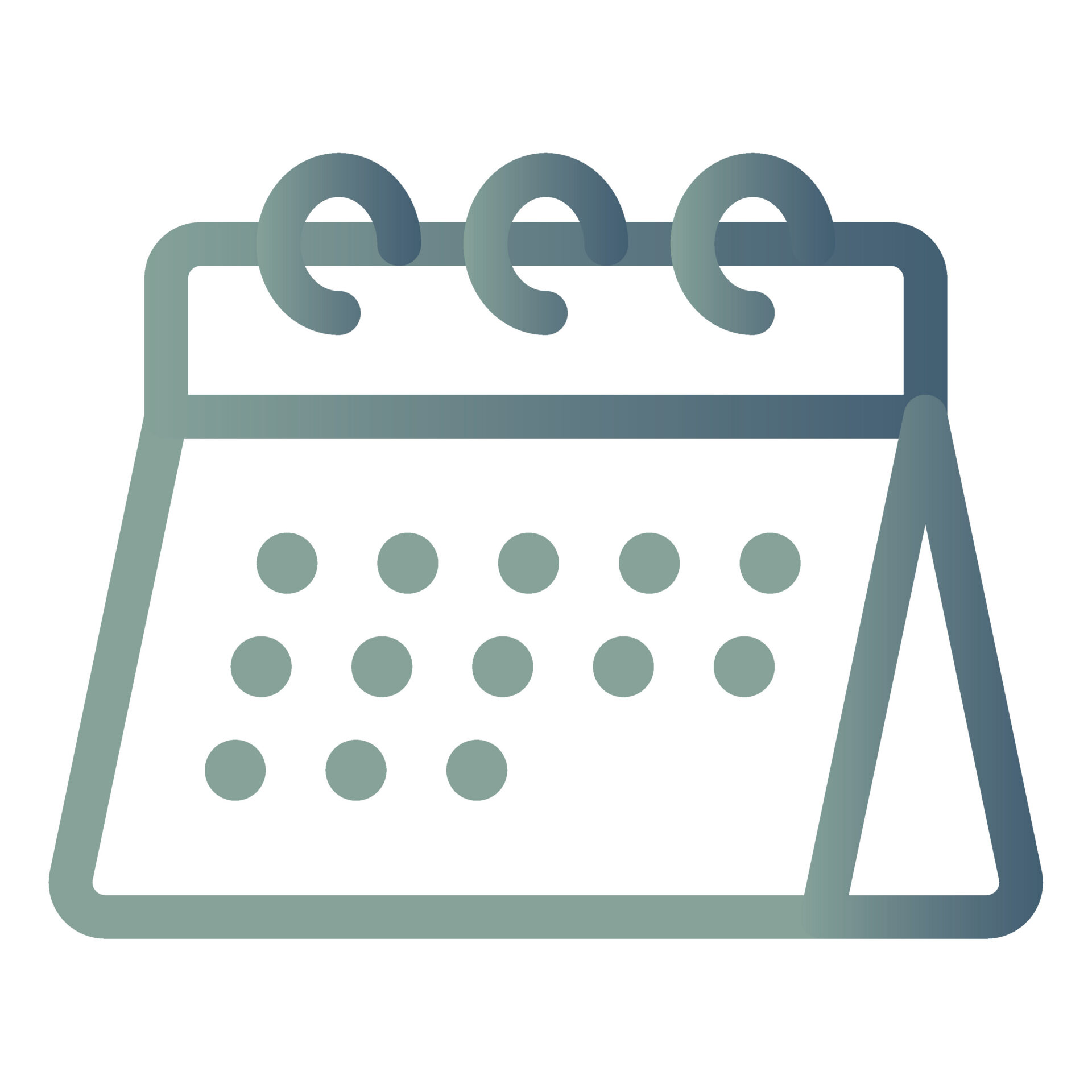 Flip calendar icon in green and blue coloration